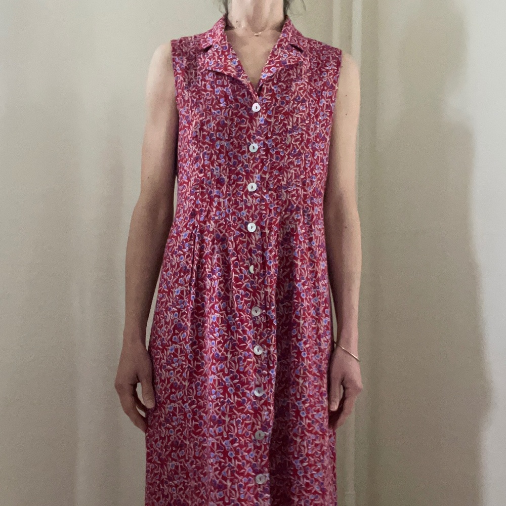 Vintage Bobbie Bee rayon button down dress